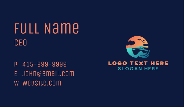 Beach Resort Cruise Ship Business Card Design Image Preview
