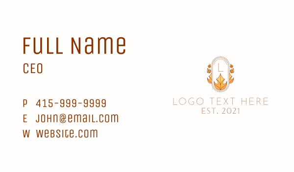 Fall Season Letter  Business Card Design Image Preview