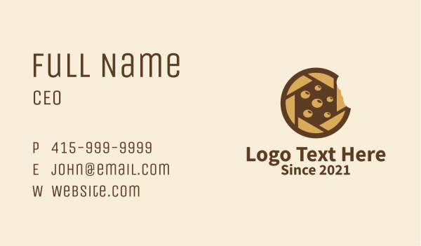 Brown Cookie Camera Business Card Design Image Preview