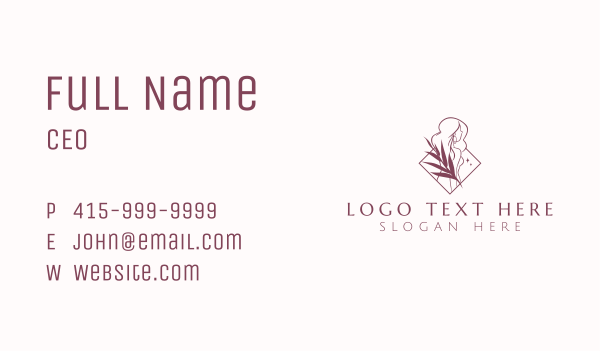 Natural Woman Beauty Business Card Design Image Preview