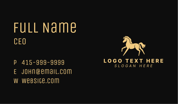 Walking Equine Horse Business Card Design Image Preview