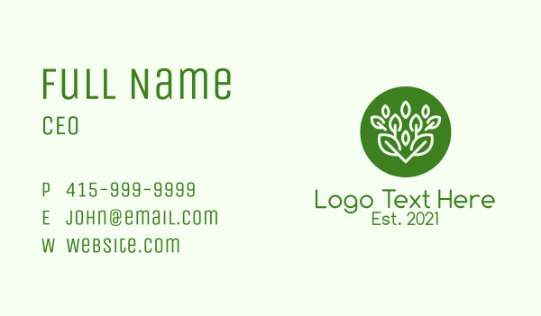 Green Herbal Plant  Business Card Design Image Preview