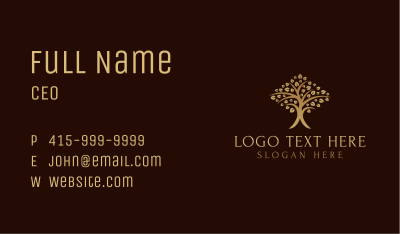 Gold Tree Plant Business Card