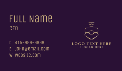 Gold Perfume Hexagon Bottle Business Card