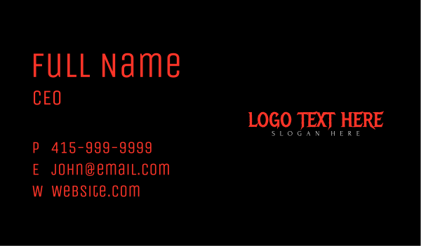 Red Thriller Wordmark Business Card Design Image Preview