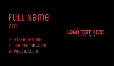 Red Thriller Wordmark Business Card Image Preview