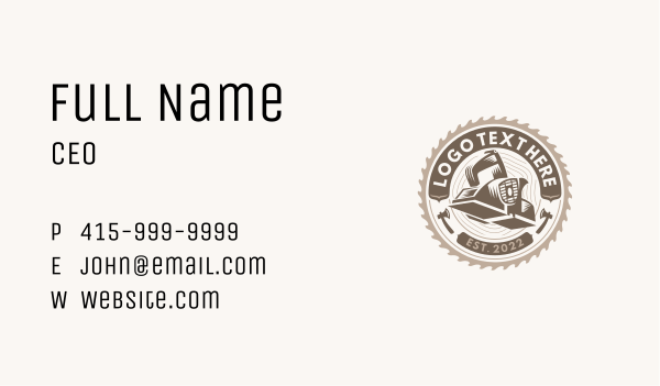 Electric Planer Woodwork Business Card Design Image Preview