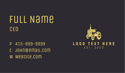 Farm Tractor Vehicle Business Card Image Preview