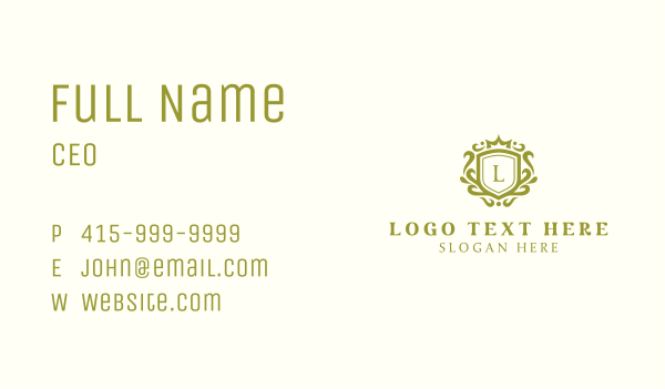 Royal Shield Event Business Card Design Image Preview