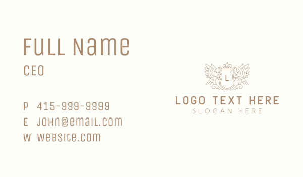 Crown Bird Crest Business Card Design Image Preview