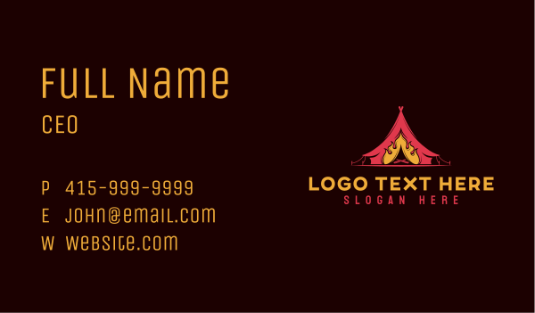 Campsite Flame Adventure Business Card Design Image Preview