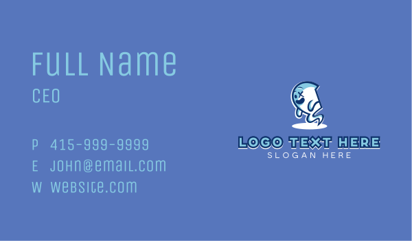 Happy Ghost Character Business Card Design Image Preview