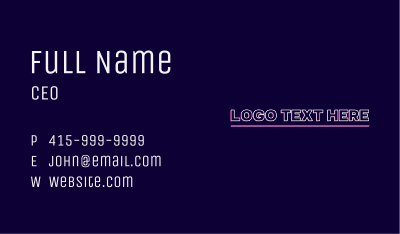 Neon Cyber Wordmark  Business Card Image Preview