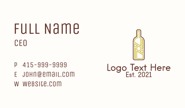 Wine Bottle Liquor Business Card Design Image Preview