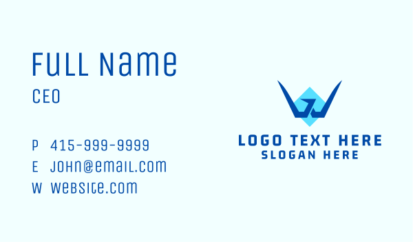 Gaming Letter W Business Card Design Image Preview