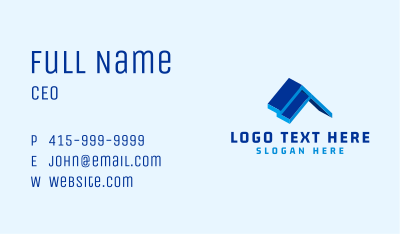 Blue House 3D Roofing Business Card Image Preview