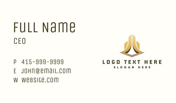 Gold Luxury Tower Business Card Design Image Preview