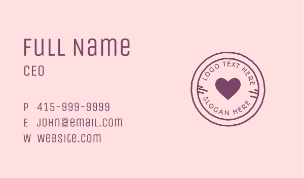 Clean Handwritten Stationery Heart Business Card Design Image Preview