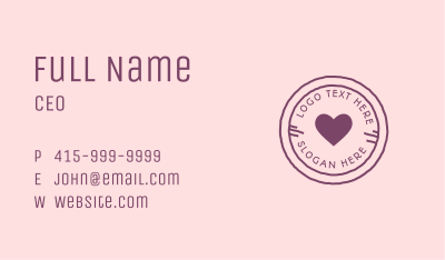 Clean Handwritten Stationery Heart Business Card
