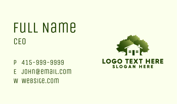Residential House Tree Business Card Design Image Preview