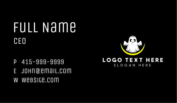 Spooky Ghost Cute Business Card Design Image Preview