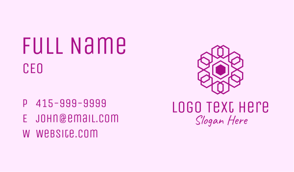 Purple Hexagon Mandala Business Card Design Image Preview