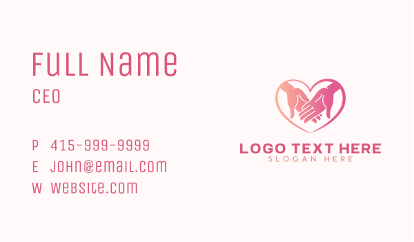 Love Hand Charity Business Card Design Image Preview