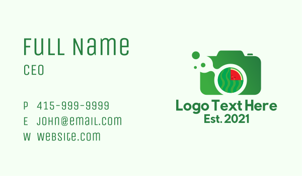 Watermelon Camera Business Card Design Image Preview