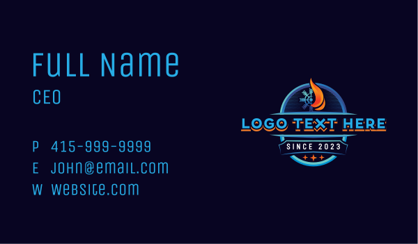 Fire Ice Refrigeration Business Card Design Image Preview