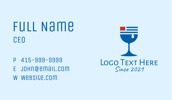 American Wine Glass  Business Card Design Image Preview