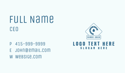 Plumbing Pipe Water Badge Business Card Image Preview