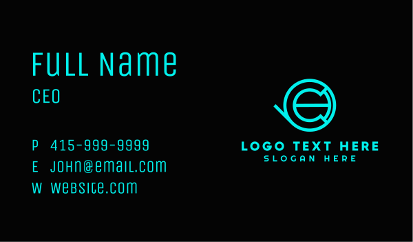 Tech Startup Letter C  Business Card Design Image Preview