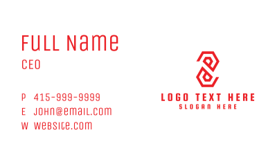Red Polygon Number 8 Business Card Image Preview