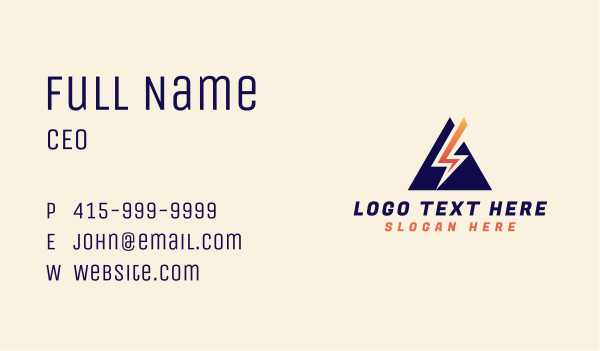 Electrical Energy Lightning  Business Card Design Image Preview