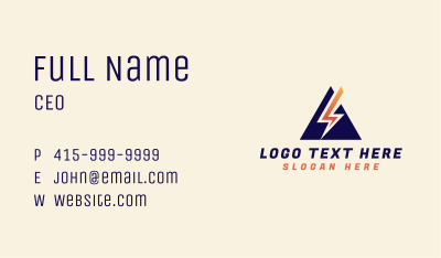 Electrical Energy Lightning  Business Card Image Preview
