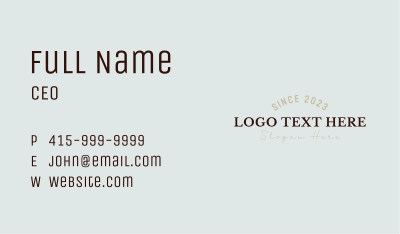 Classic Generic Wordmark Business Card Image Preview