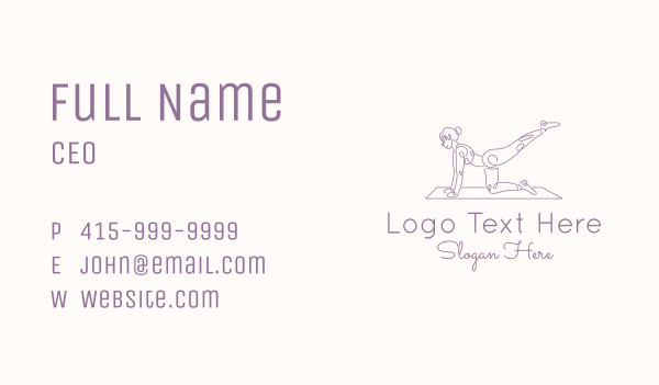 Yoga Woman Monoline Business Card Design Image Preview