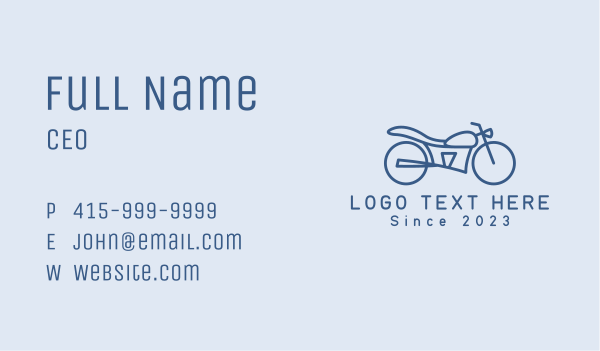 Blue Minimalist Motorbike  Business Card Design Image Preview