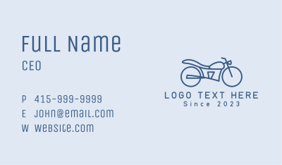Blue Minimalist Motorbike  Business Card Image Preview