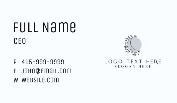 Floral Crescent Moon Business Card Design Image Preview