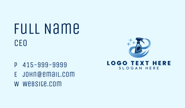 Cleaning Spray Bottle Business Card Design Image Preview