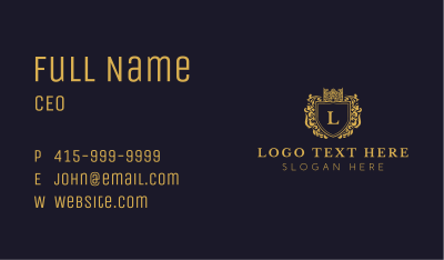 Luxe Crown Shield Business Card Image Preview