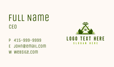 Lawn Landscaper Tools Business Card Image Preview