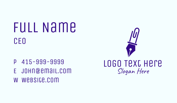 Pen Paper Clip Business Card Design Image Preview