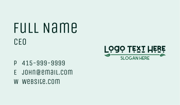 Green Nature Wordmark Business Card Design Image Preview