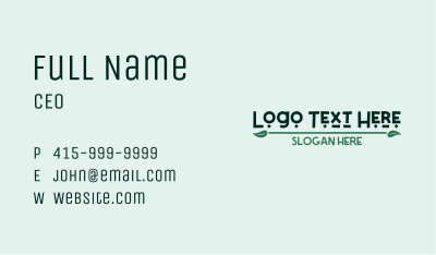 Green Nature Wordmark Business Card Image Preview