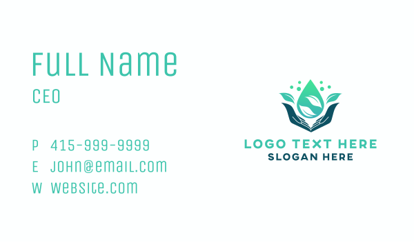 Hand Water Droplet Business Card Design Image Preview