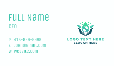 Hand Water Droplet Business Card Image Preview
