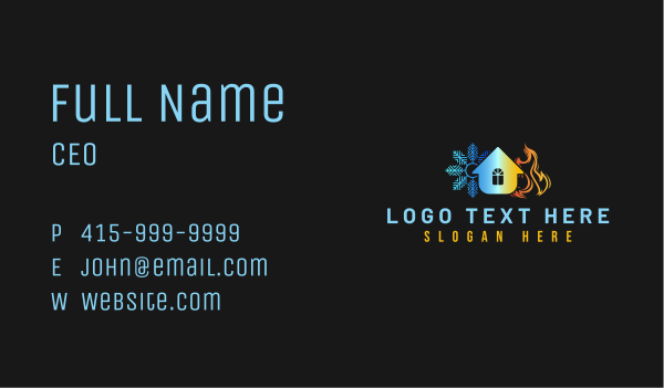 Snowflake Flame House Business Card Design Image Preview