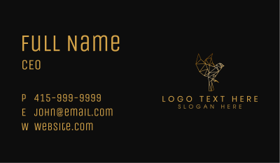 Geometric Gold Bird Business Card Image Preview